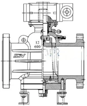 Pipeline balanced plug valve drawing